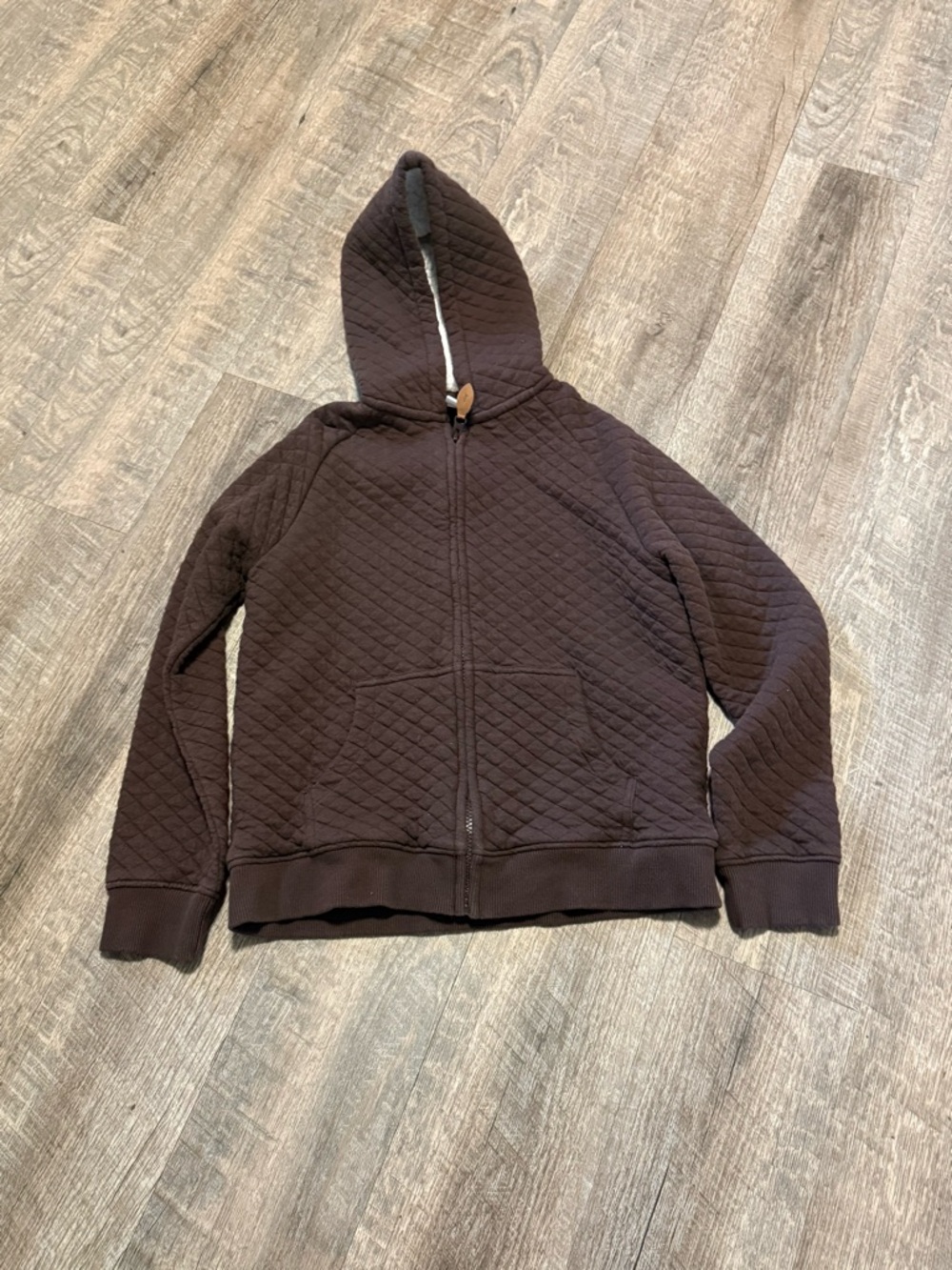 Gymboree Brown Quilted Hoodie with Sherpa Hood